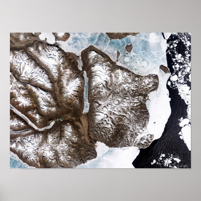 Póster O gelo do mar encosta no leste de Greenlan (Frente)