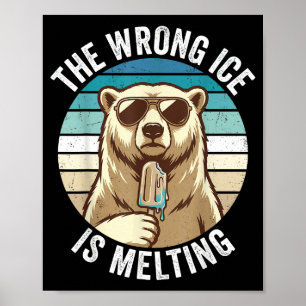 Poster O Gelo Errado Está Derretendo Urso Retro Mudanças