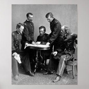 Poster O general Philip Sheridan e seu provê de pessoal
