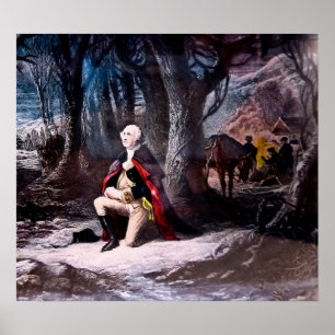 Póster O general Washington Prays na forja do vale, PA