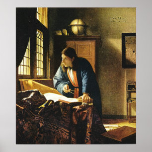 Póster O geógrafo de Johannes Vermeer (cerca de 1669)