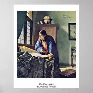 Póster O geógrafo. Por Johannes Vermeer