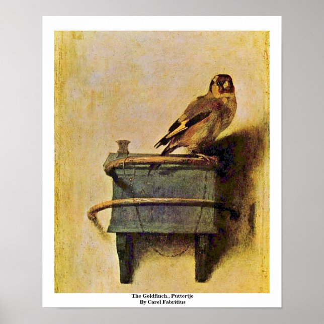 Póster O Goldfinch, Puttertje Por Carel Fabritius. (Frente)