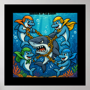 Poster O GOLFINHO GUARDIANO BATEU! — Heróis da Profunda