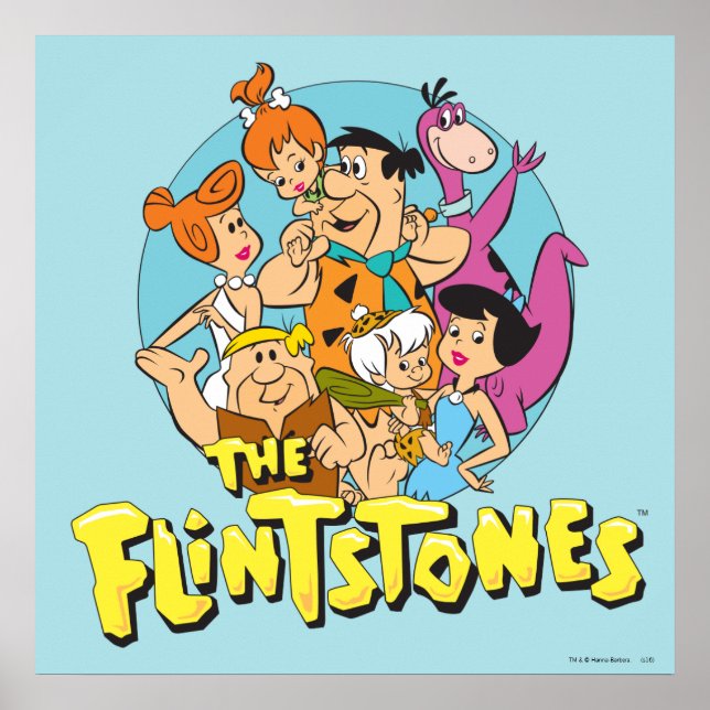 Póster O Gráfico da Família Flintstones e Rubbles (Frente)