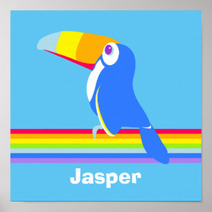 Póster O gráfico toucan colorido caçoa a arte do berç