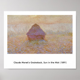 Poster O Grainstack de Claude Monet, Sol na Névoa (1891)