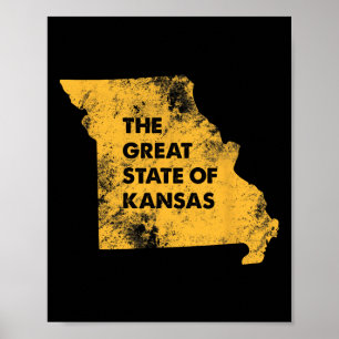 Poster O Grande Estado Do Mapa Kansas Missouri