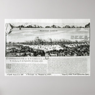 Póster O grande fogo de Londres em 1666