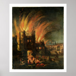 Poster O grande fogo de Londres (em setembro de 1666) com