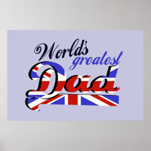 Poster O grande pai do mundo com bandeira inglesa