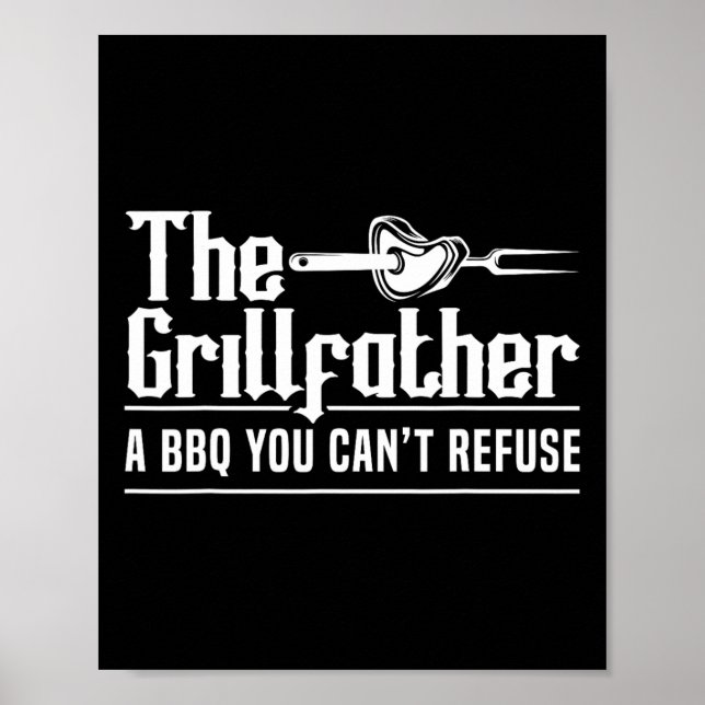 Poster O Grillfather Churrasco Grelhar Grillmaster Churra (Frente)