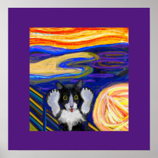 Poster O Gritar, Cat Parody, Faux Canvas