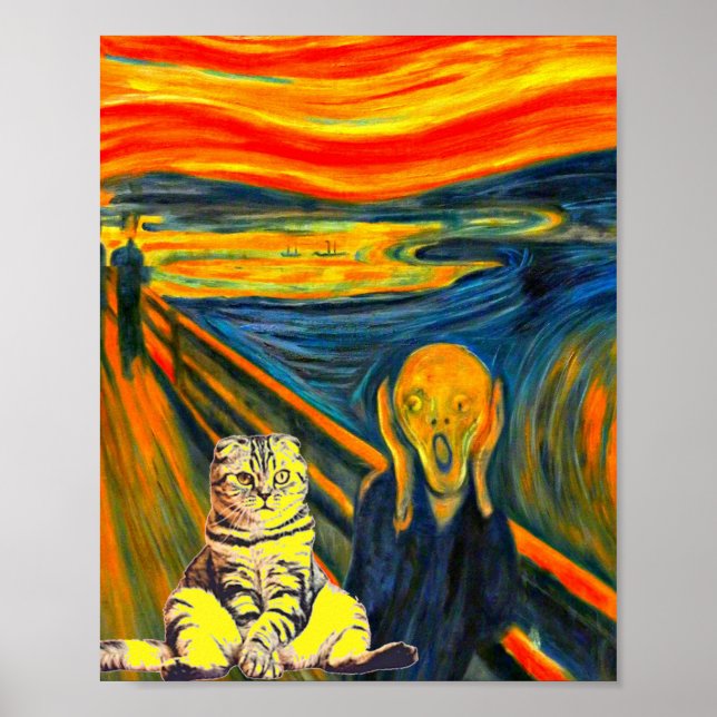 Poster O Gritar de Munch, Cat Art Parody (Frente)