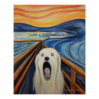 Póster O Gritar - Excelente Pirenéus Cachorro 002 - Almoç