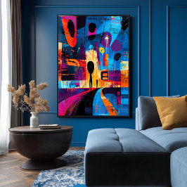 Poster O Gritar reinterpretado no expressionismo Abstrato