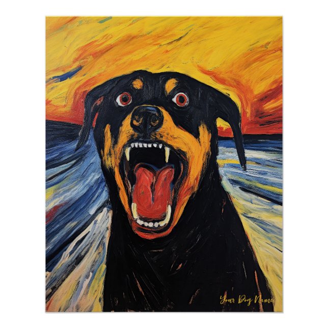 Póster O Gritar - Rottweiler Dog 003 - Pall Munch (Frente)
