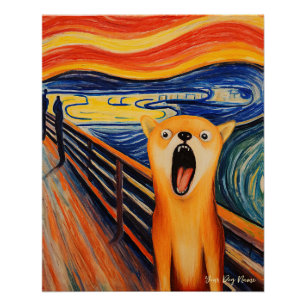 Póster O Gritar - Shiba Inu Dog 003 - Pall Munch