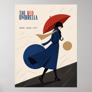 Poster o guarda-chuva vermelho