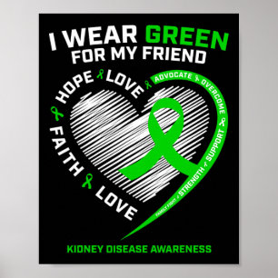 Poster O Guerreiro Combate Oferece Doença Renal Verde Ami