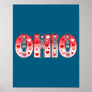 Poster O-h-i-o Esqueletos Divertidos Ohio No Meio-Oeste V