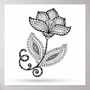 Póster O Henna Paisley Mehndi Doodles 2