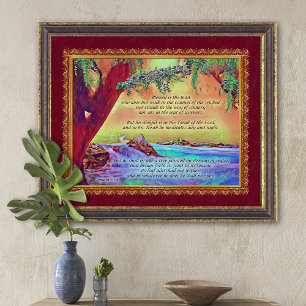 Poster O Homem Abençoado é como um Salmo de Árvore 1 Impr