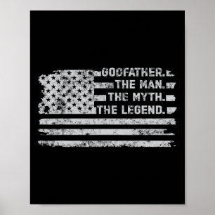 Poster O Homem Mito Legenda Dia de os pais Bandeira Ameri