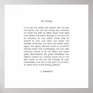 Poster O homem na arena cita Theodore Roosevelt