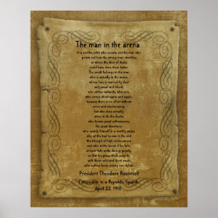Póster O homem na arena Theodore Roosevelt
