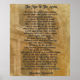 Póster O homem na arena Theodore Roosevelt