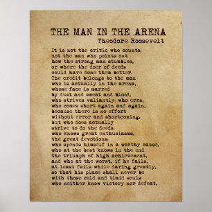 Poster O Homem Na Arena, Theodore Roosevelt Art Impressã