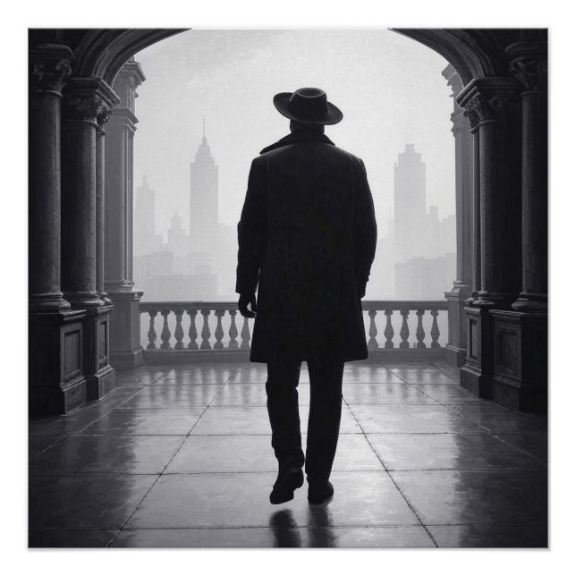 Póster O Homem na Névoa da Cidade (Frente)