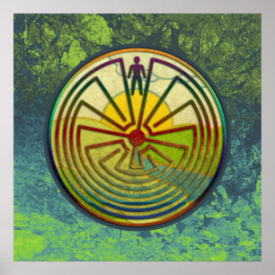 Póster O HOMEM NA paisagem MAZE + o seu fundo