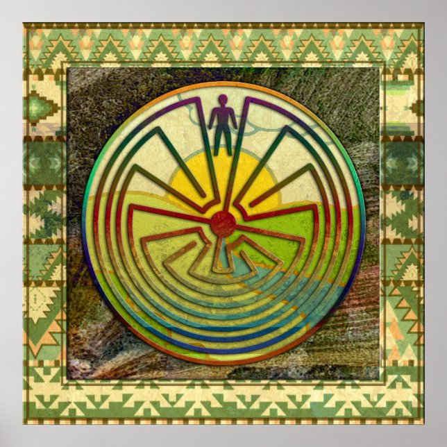 Póster O HOMEM NA paisagem MAZE + o seu fundo (Frente)