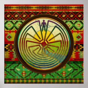 Póster O HOMEM NA paisagem MAZE + o seu fundo