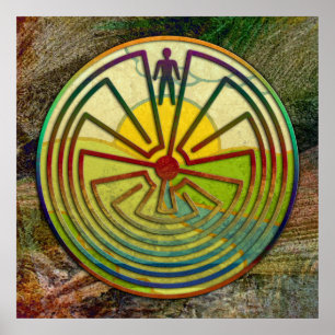 Póster O HOMEM NA paisagem MAZE + o seu fundo