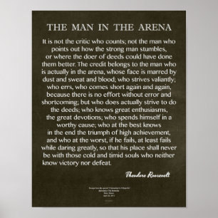 Póster O homem nas citações da arena por Theodore