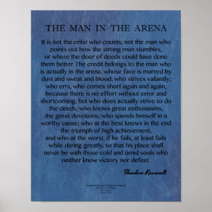 Póster O homem nas citações da arena por Theodore