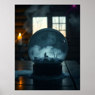 Poster O Homem no Globo – Fitas de Parede Místicas Surrea