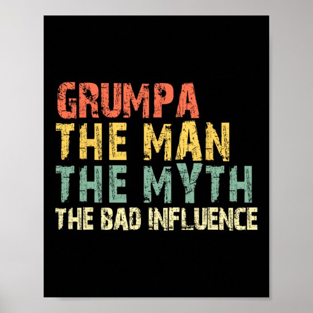 Poster O Homem O Mito Influência Engraçada Retro (Frente)