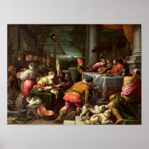 Póster O homem rico e o Lazarus, 1590-95