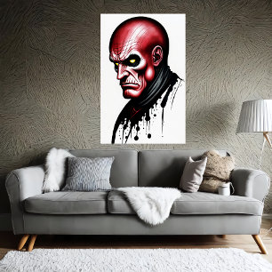 Poster O Homem Vermelho com olhos amarelos Arte AI