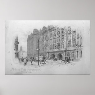 Póster O hotel do Midland, Manchester, c.1910