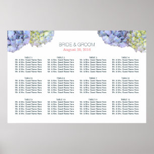 Póster O Hydrangea elegante floresce a carta do assento