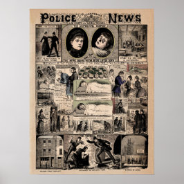 Poster O Ilustrado Jornal Policial Jack, o Estripador