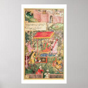 Poster O imperador Babur do líder recebe os enviado Uzbe