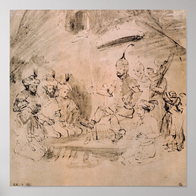 Póster O Imperador Timur em seu Trono (Frente)