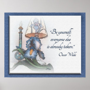 Póster O incentivo "seja você mesmo " do esboço da flor