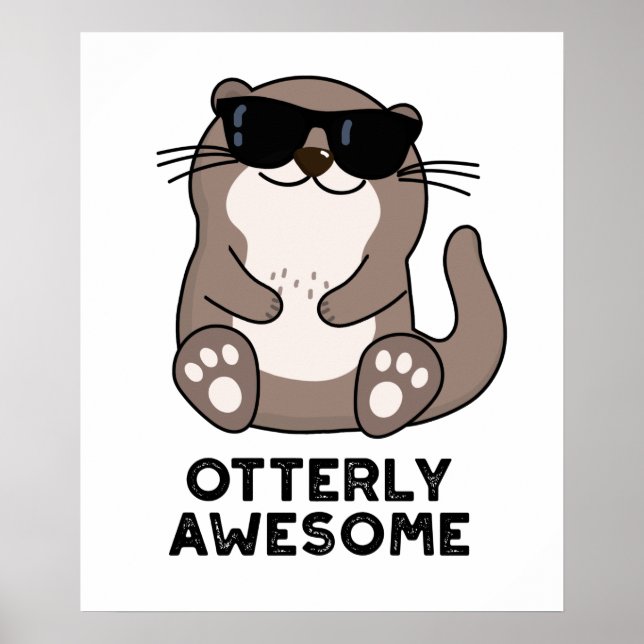 Poster O Incrível Funny Animal Otter Pun (Frente)